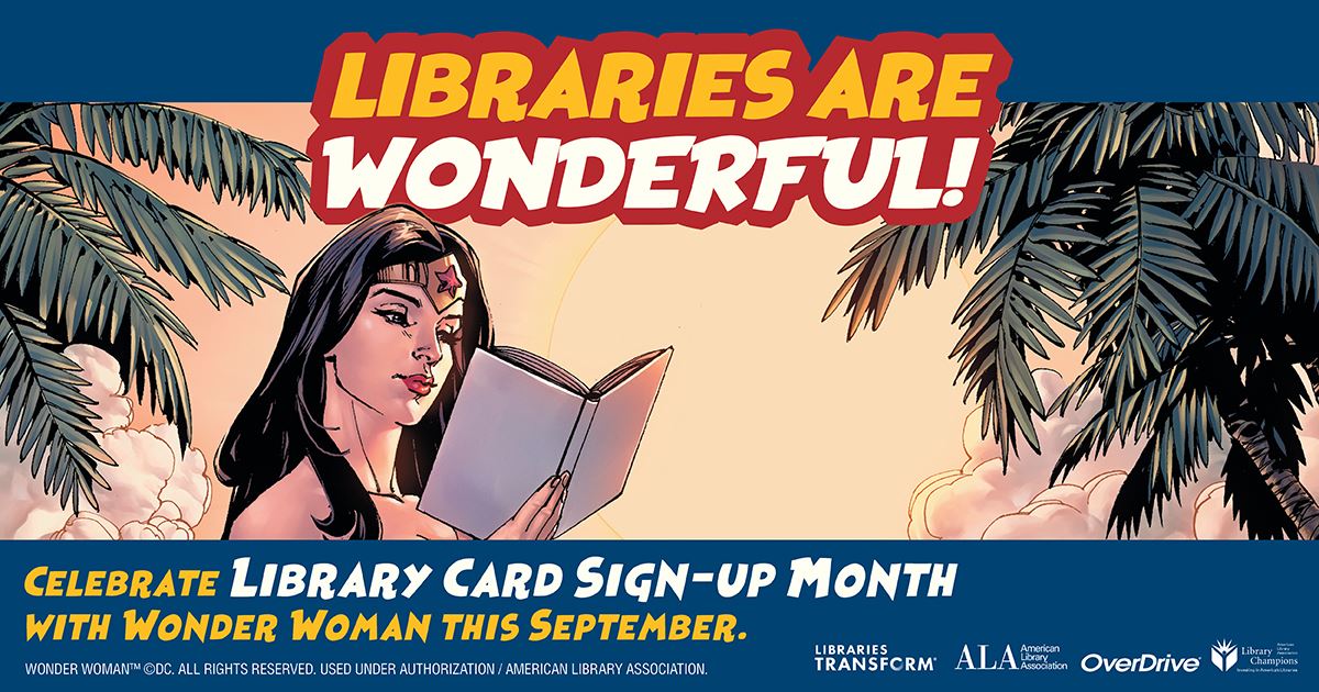 Libraries Are Wonderful Wonder Woman graphic