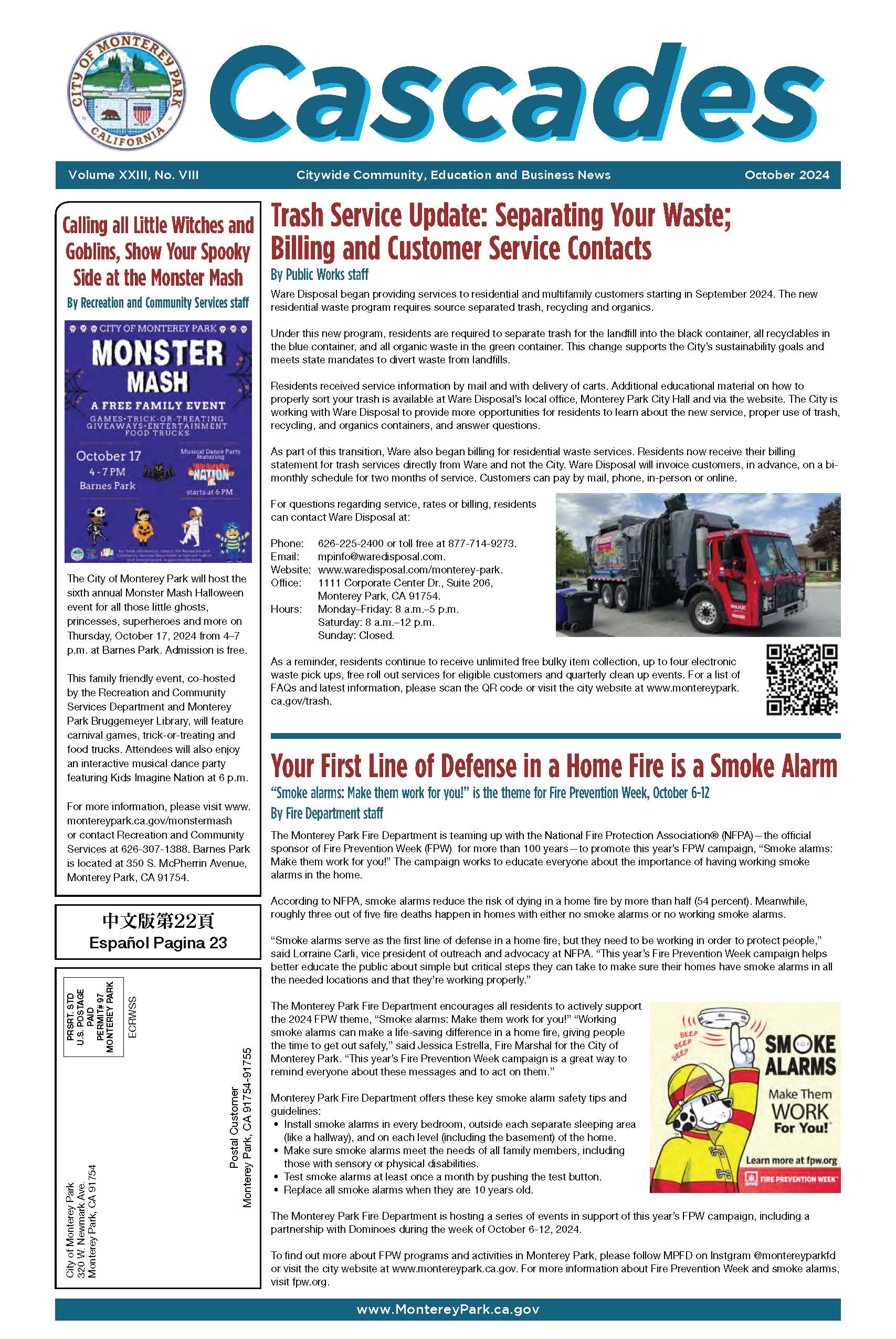 MPK Cascades Newspaper October issue front page