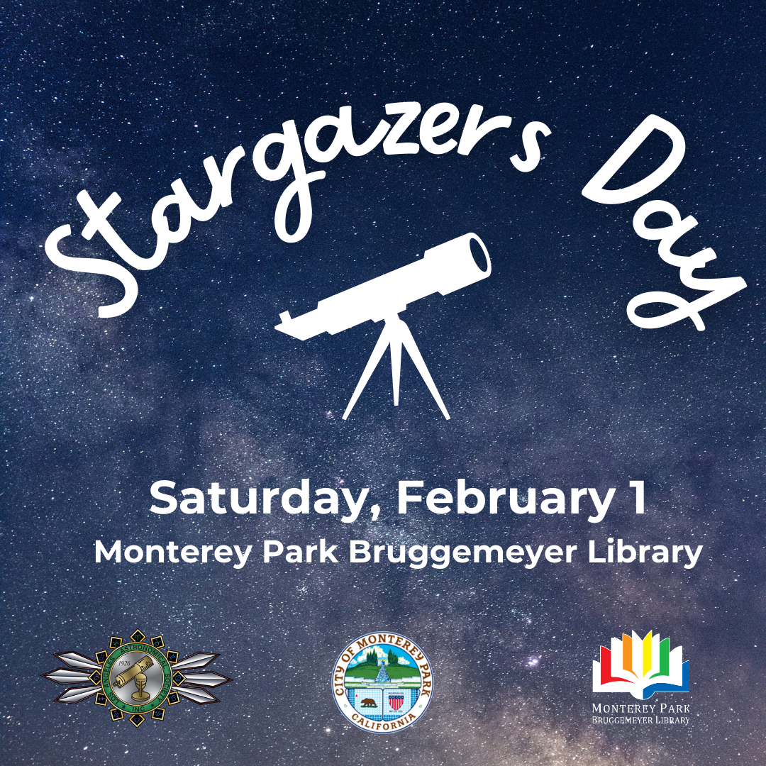 Stargazing Day graphic with picture of telescope and logos.