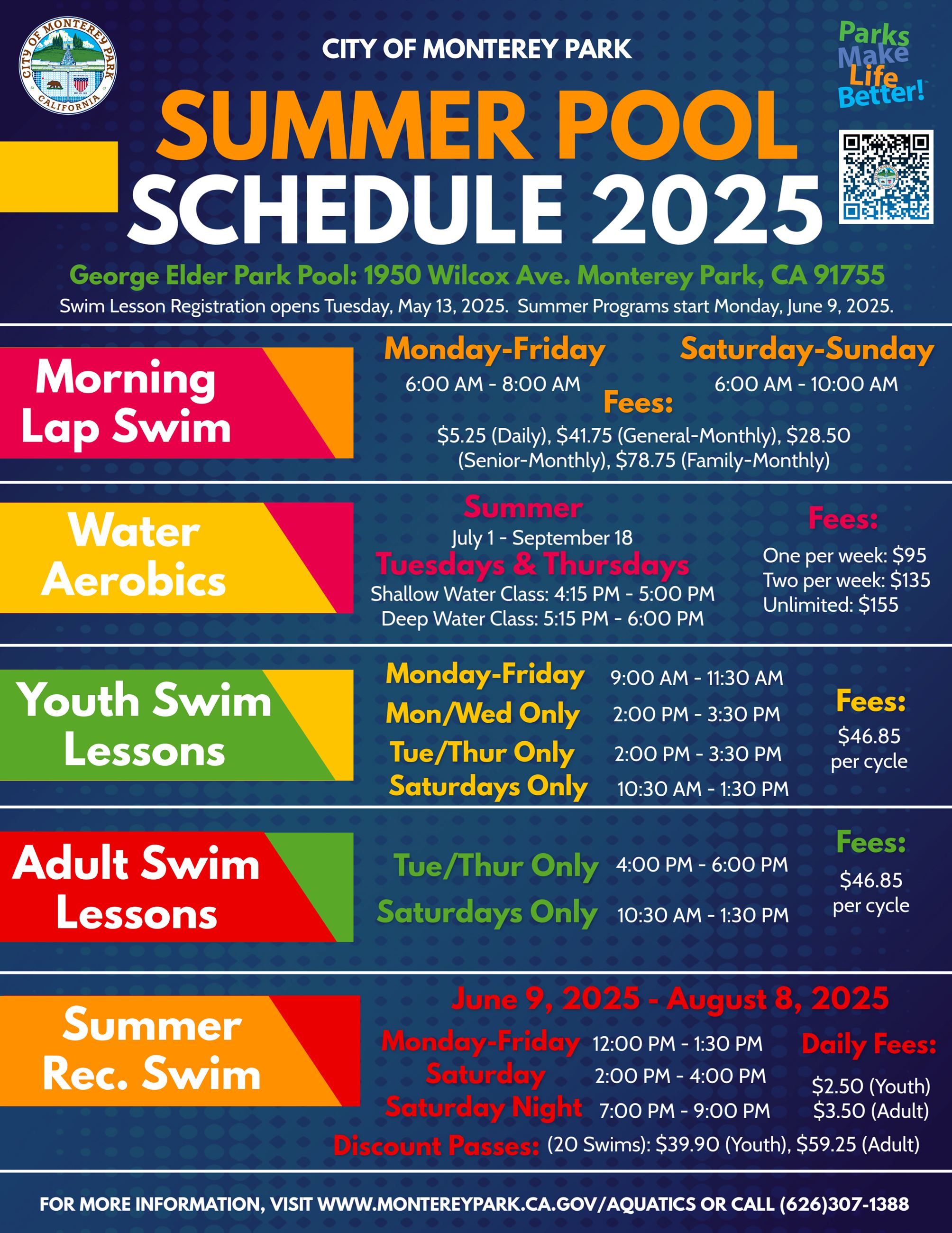 Summer Pool Schedule 2025