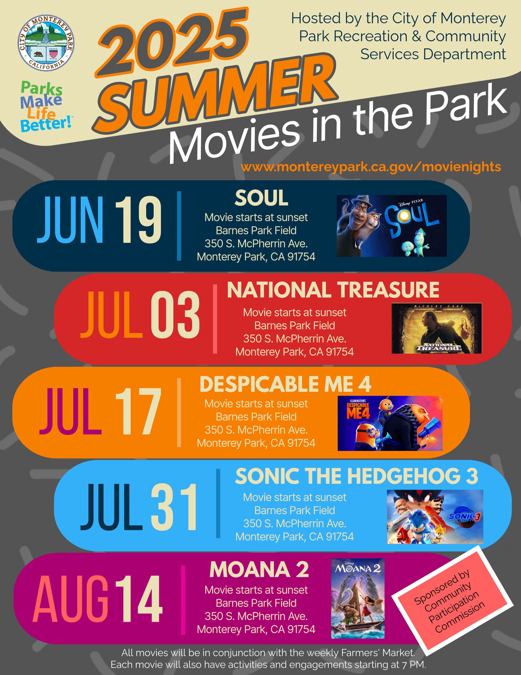 Summer Movies in the Park 2025