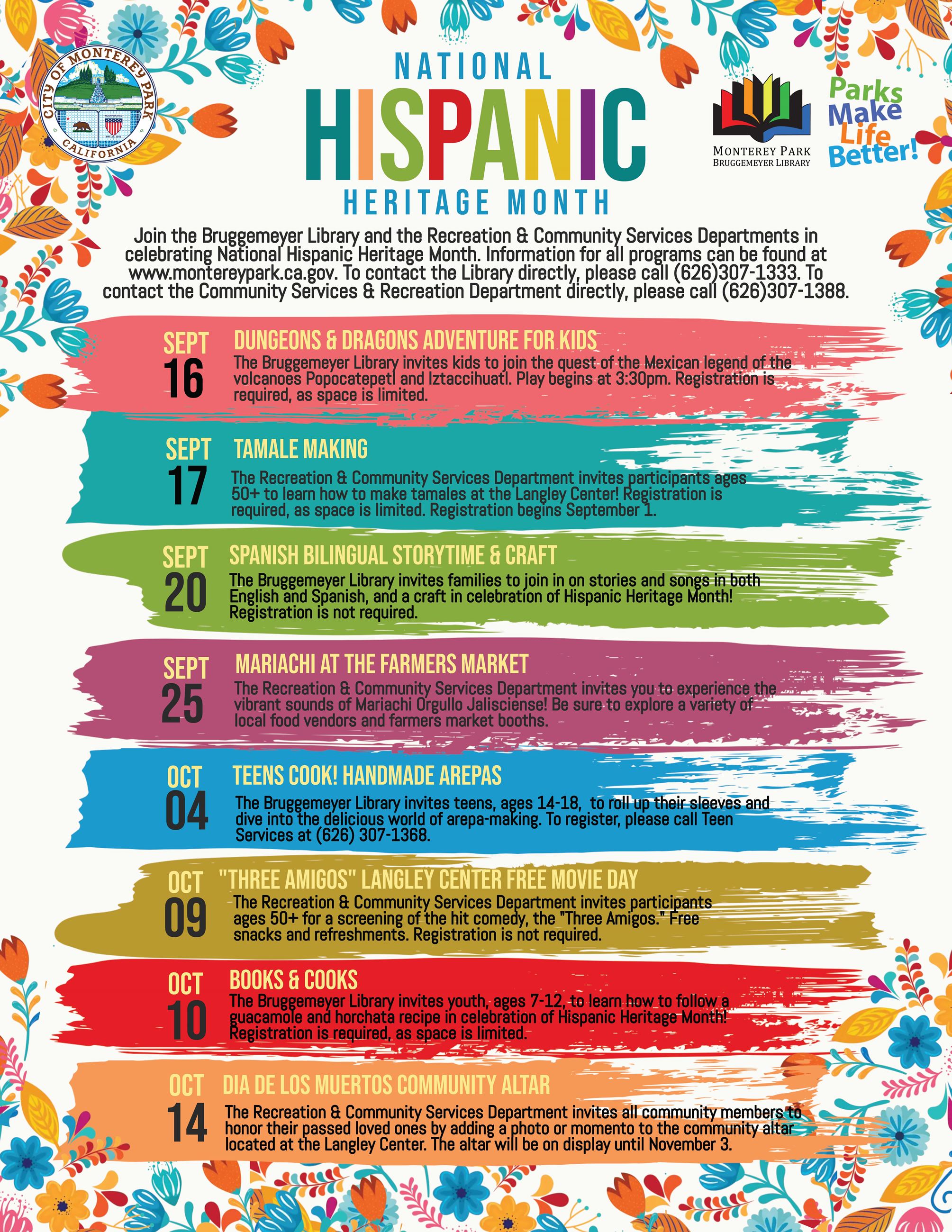 Hispanic Heritage Month Schedule 2025