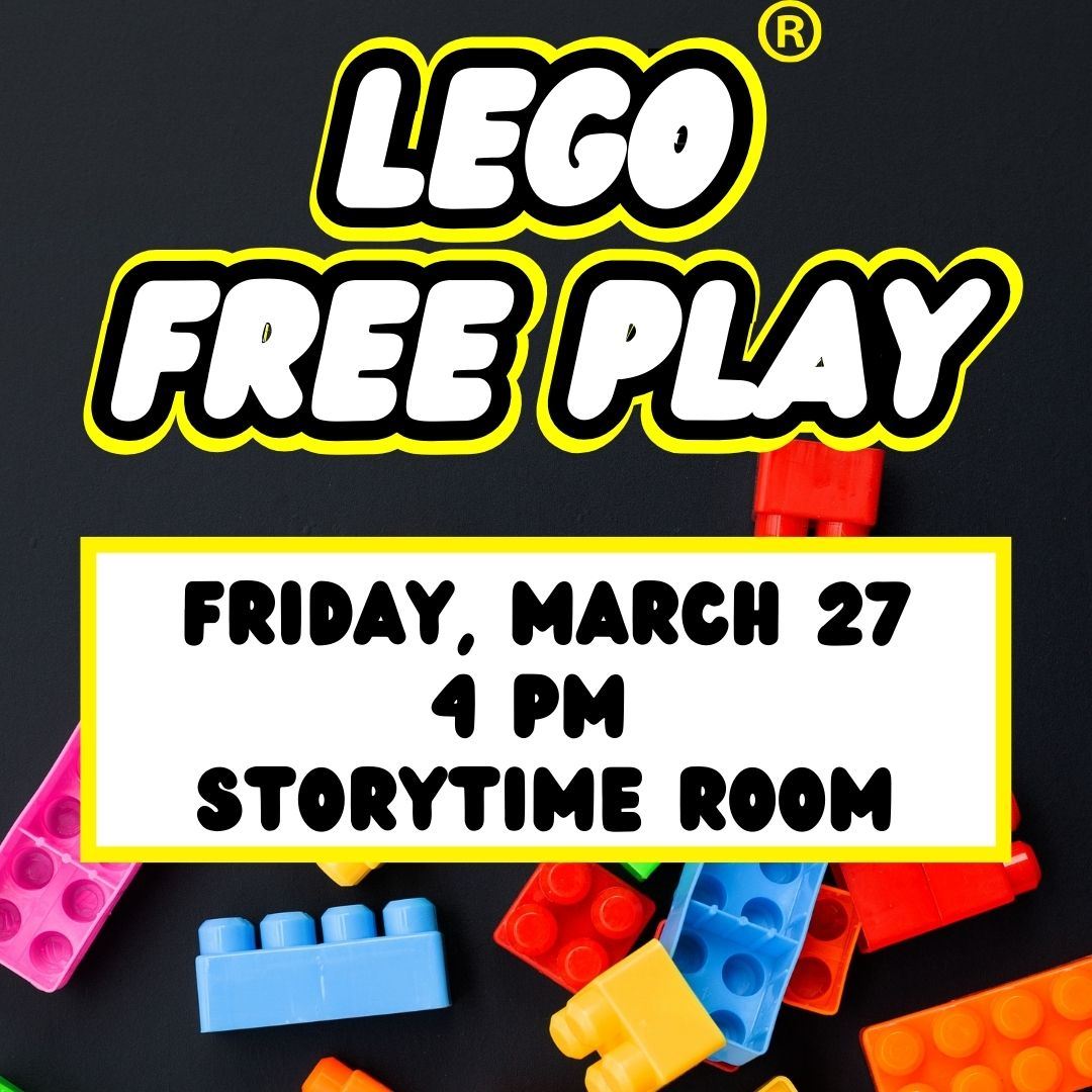 Legos on a black background highlighting Lego free play