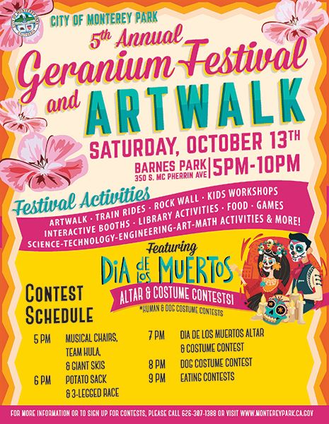 Geranium Festival and Artwalk 2018 flyer