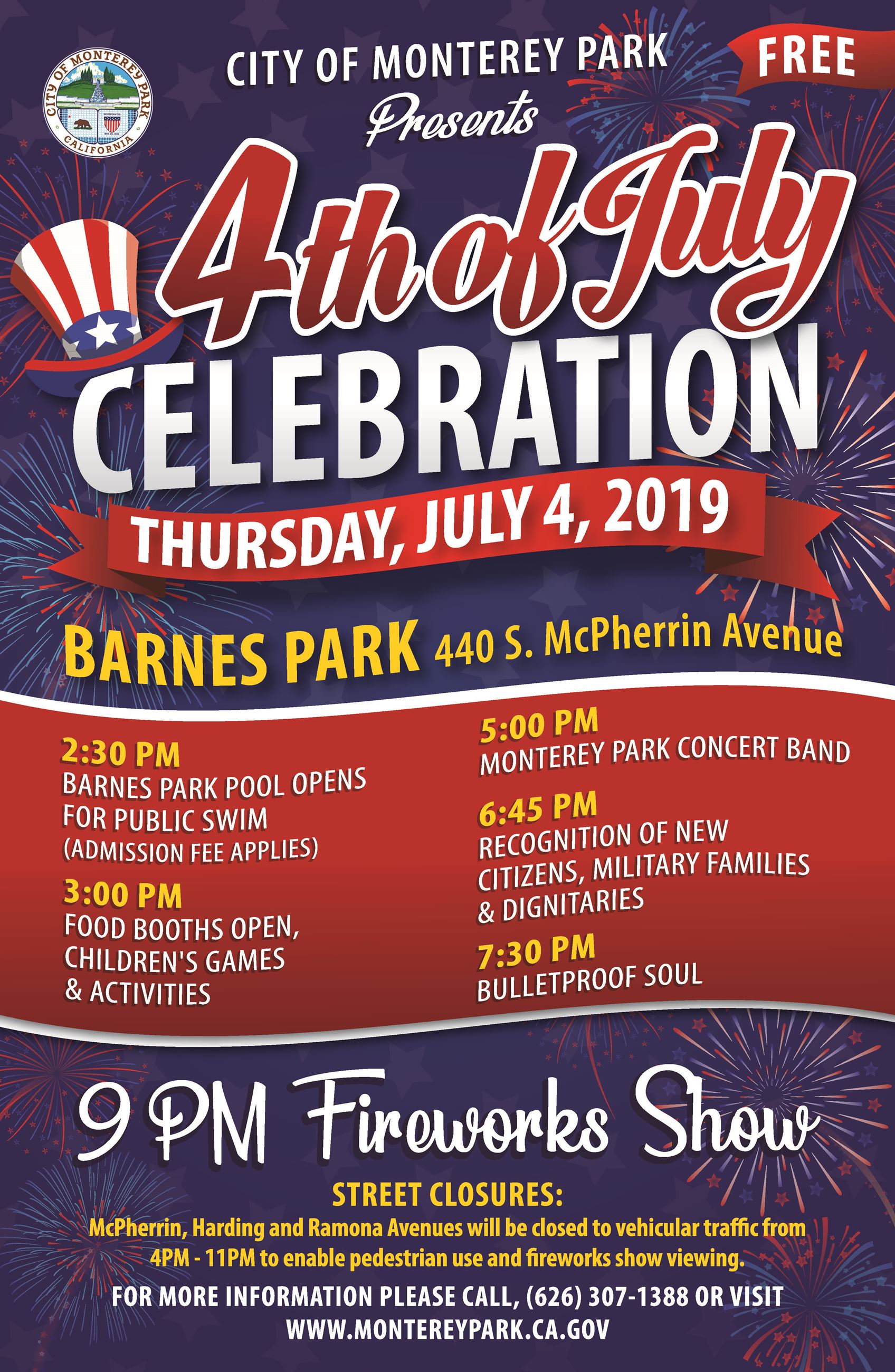 Fourth of July 2019 celebration poster