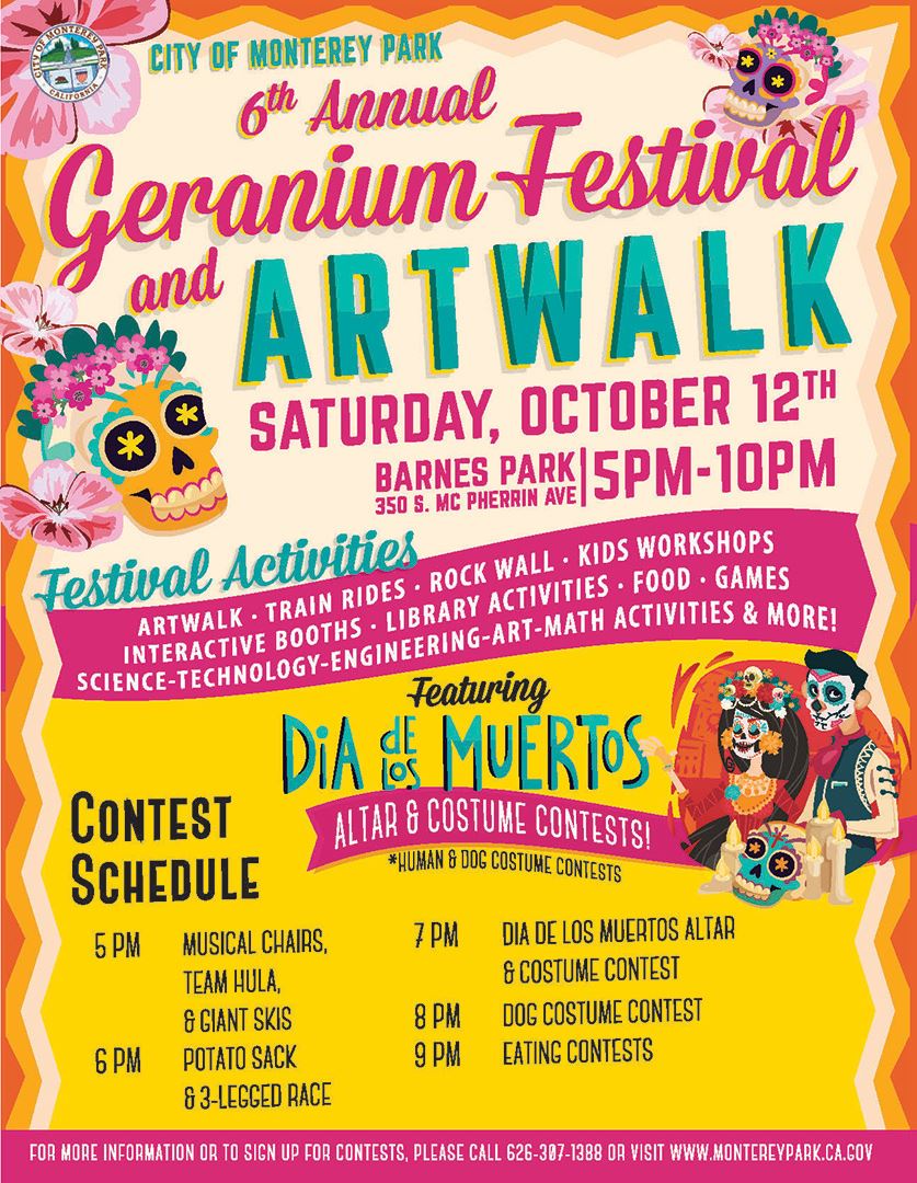 Geranium Festival and Artwalk 2019 flyer image